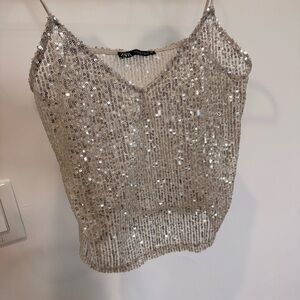 NWOT ZARA SEQUIN SPARKLE TANK